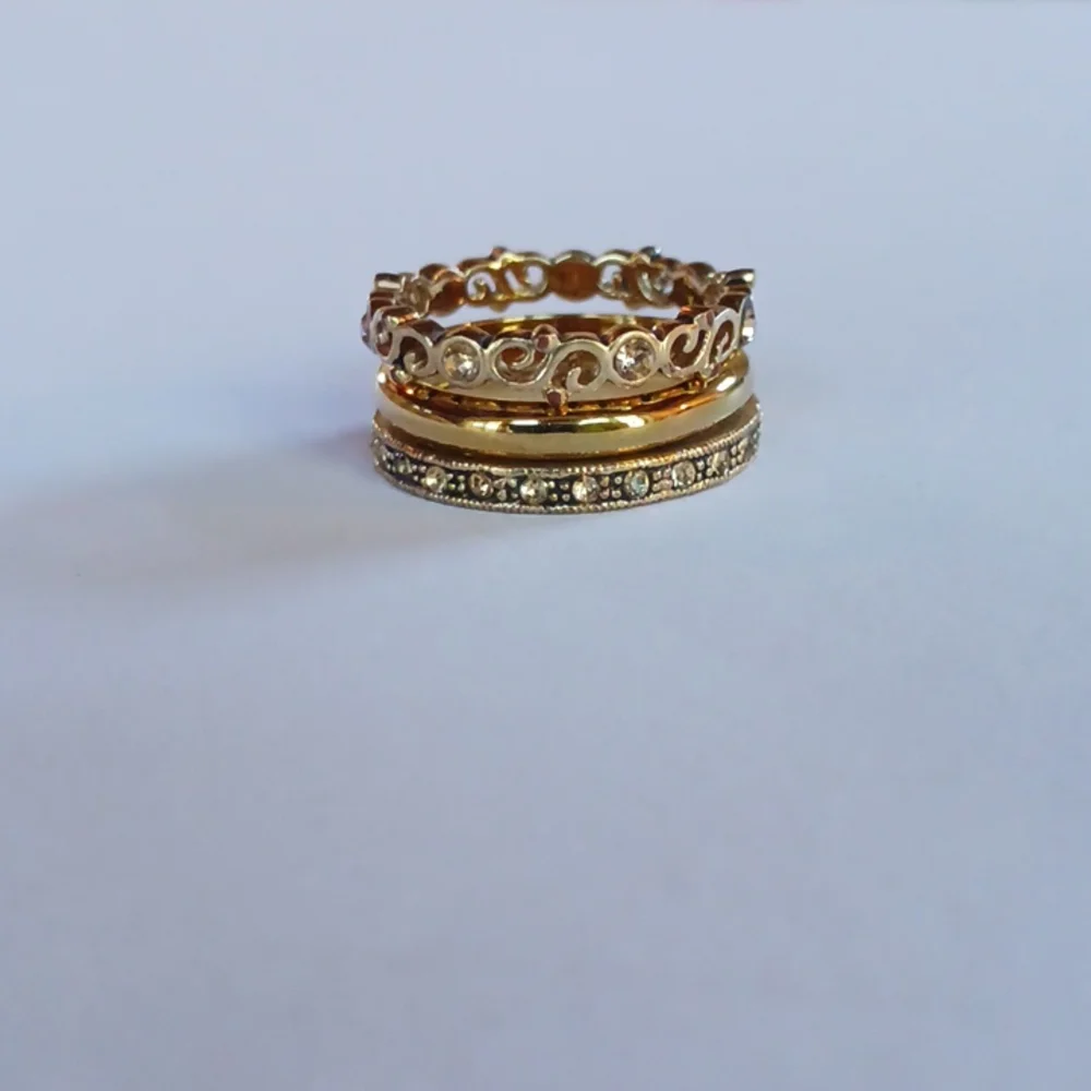 Stack Ring Set. Gold. Size 7 - Picture 2 of 2